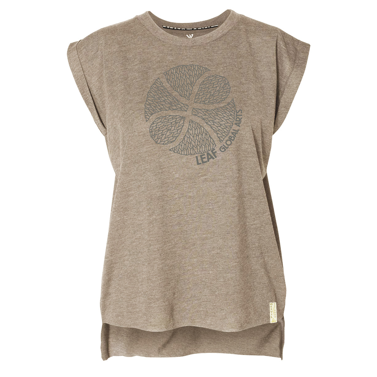 LEAF LOGO MUSCLE T // WOMEN // WALNUT