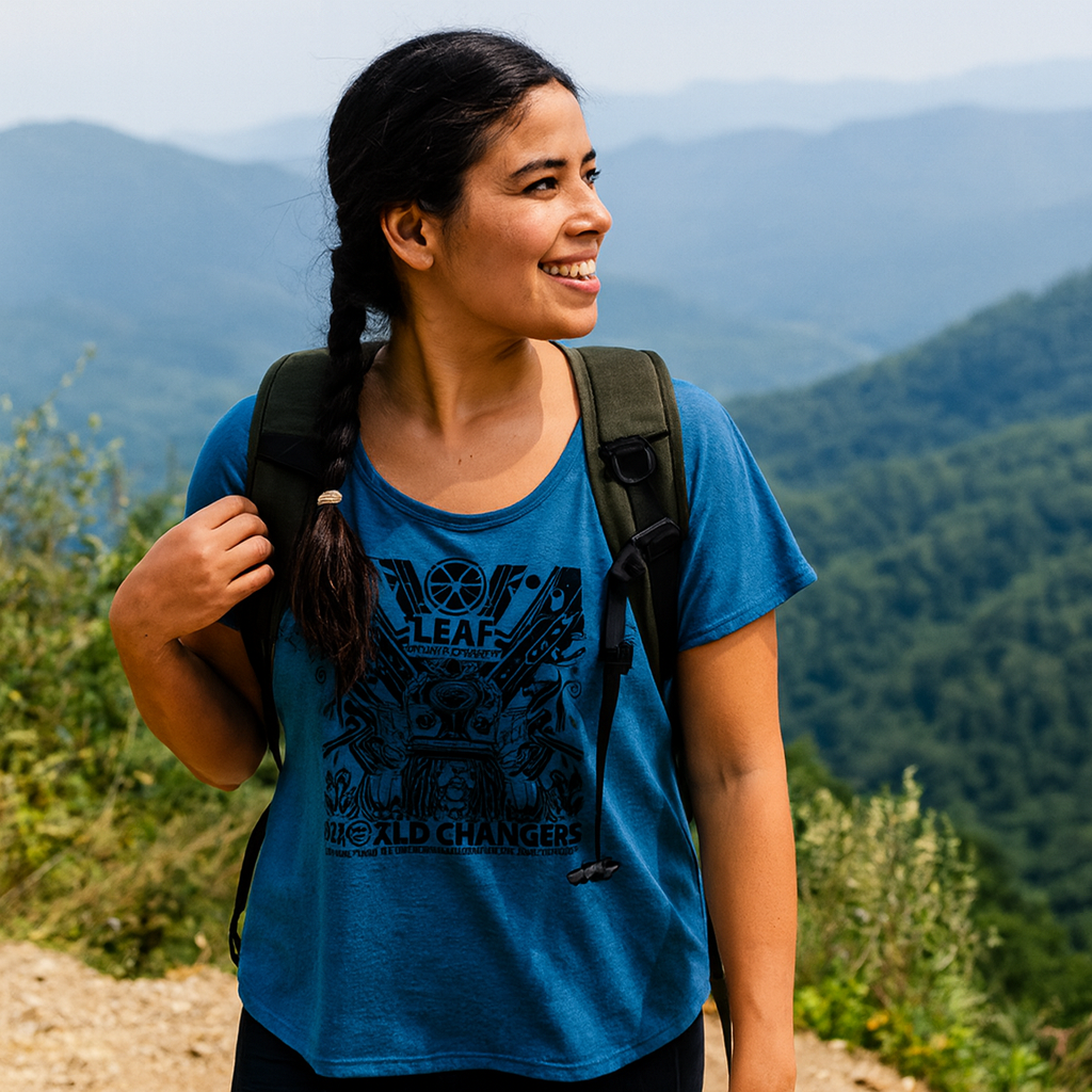 LEAF FLOW T // BLUE // WOMENS