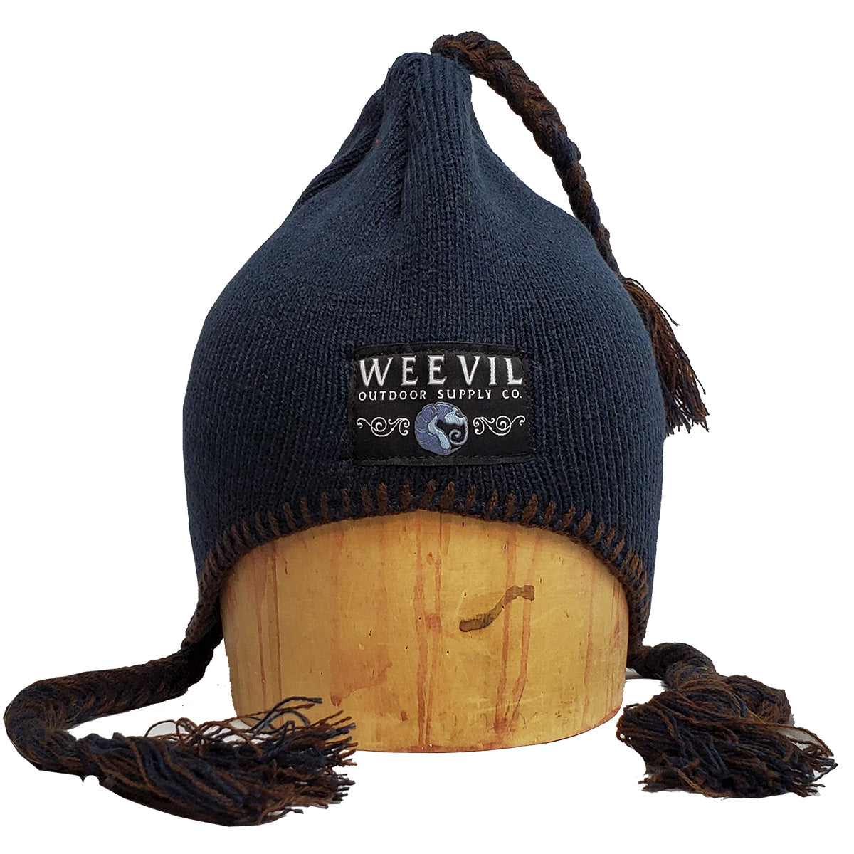 Pallavacini // Winter Beanie // Navy / Brown