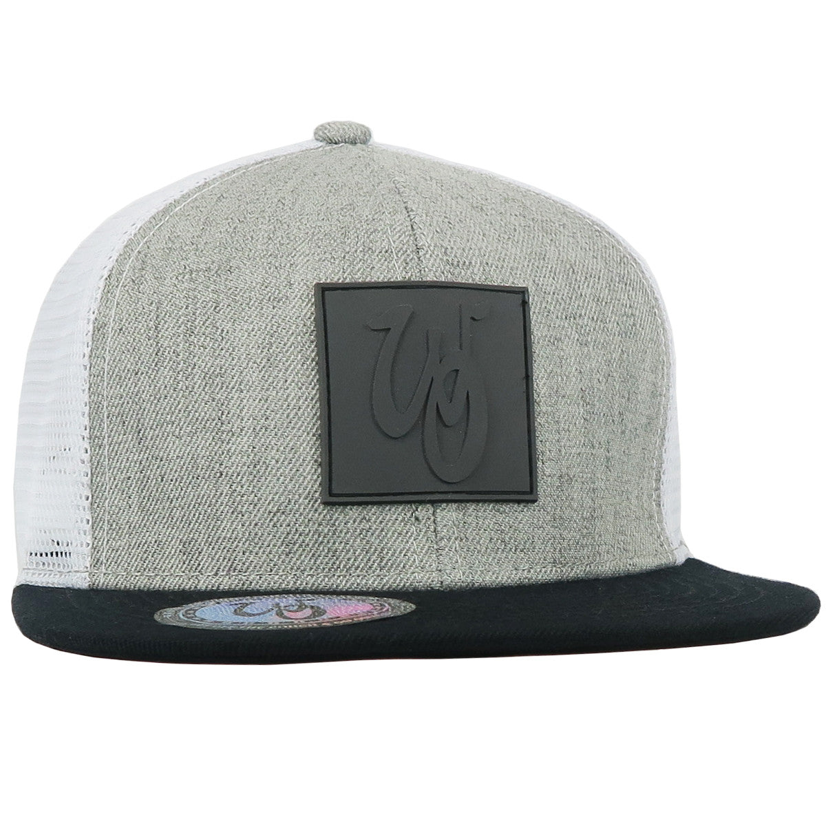 Monogram Hat // Wool Blend // Heather/White