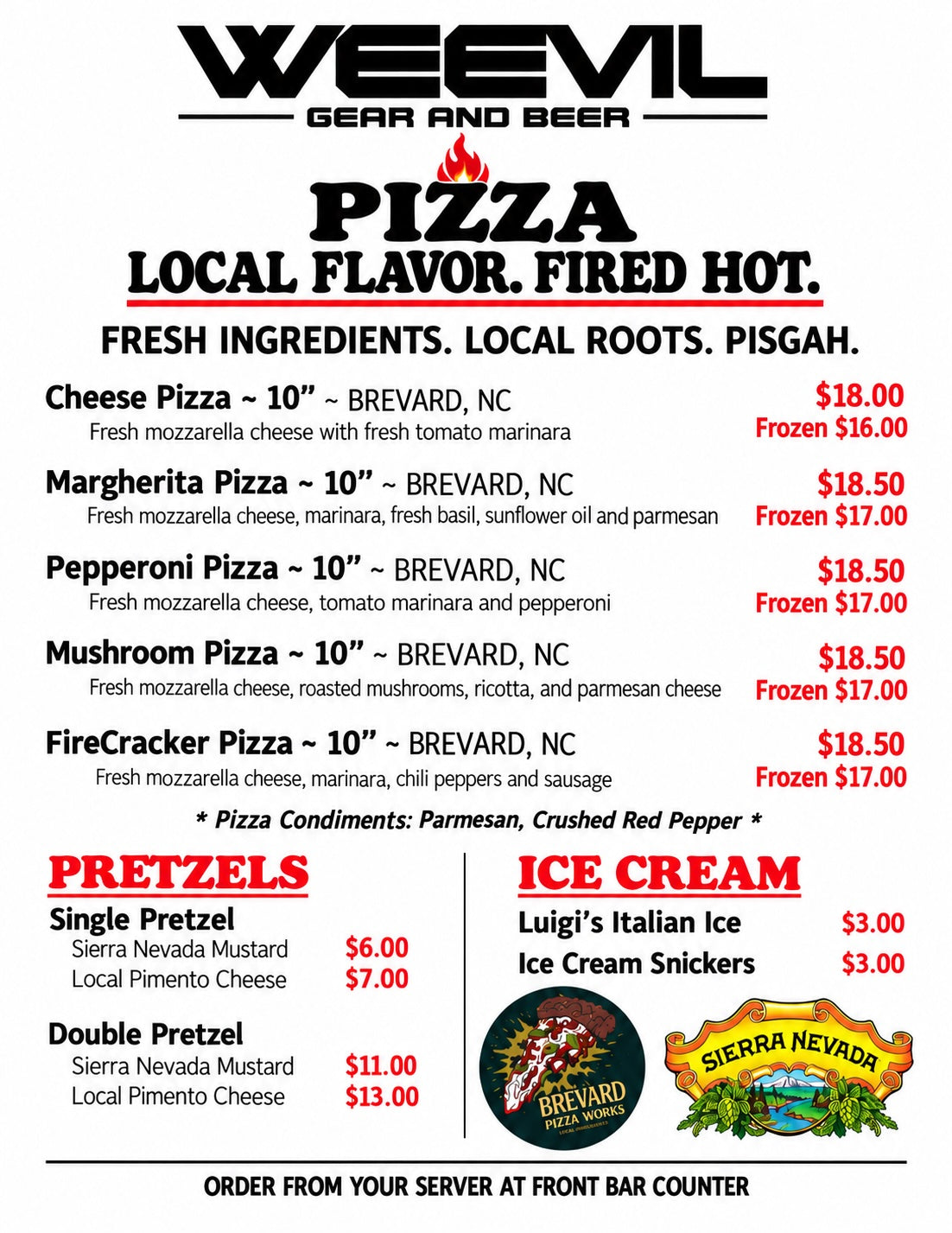 Our menu
