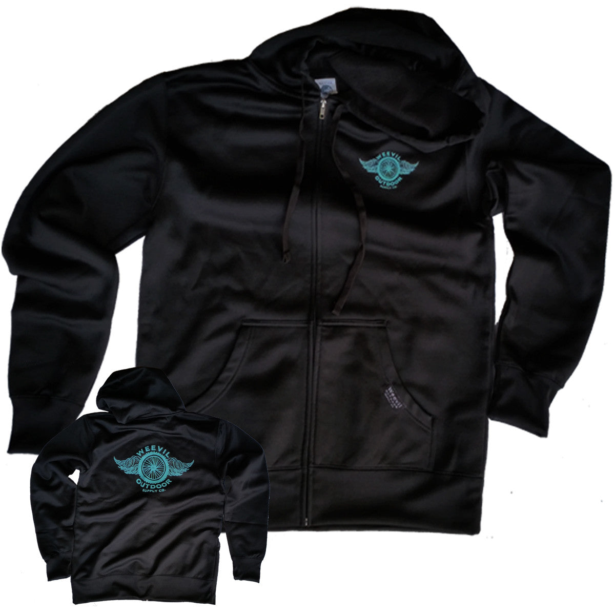 Flight Performance  Zip Hoodie // Water Resistant // Black